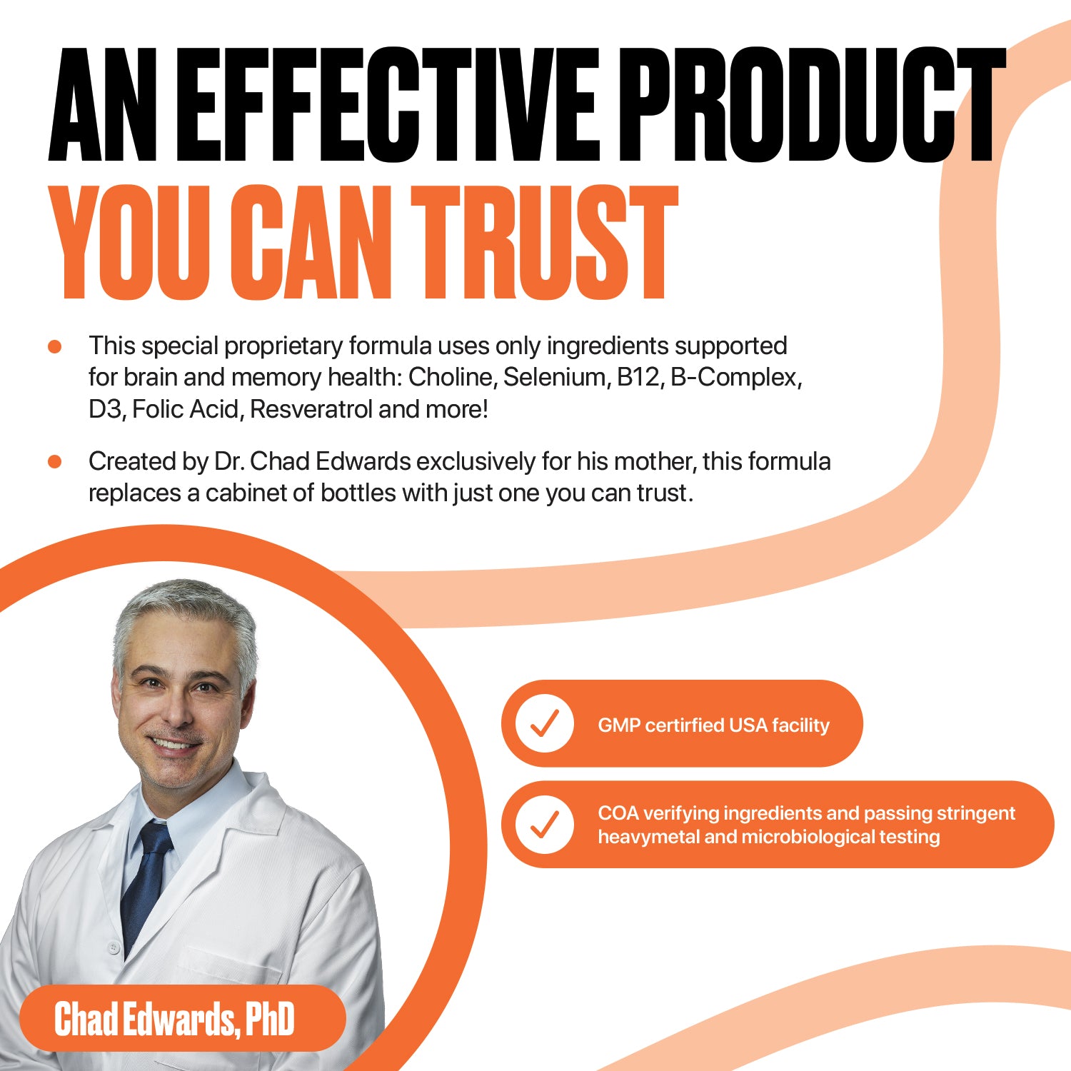 Super Brain Multivitamin (60 ct) | Choline, B12, D, Selenium, more | Memory & Focus Support