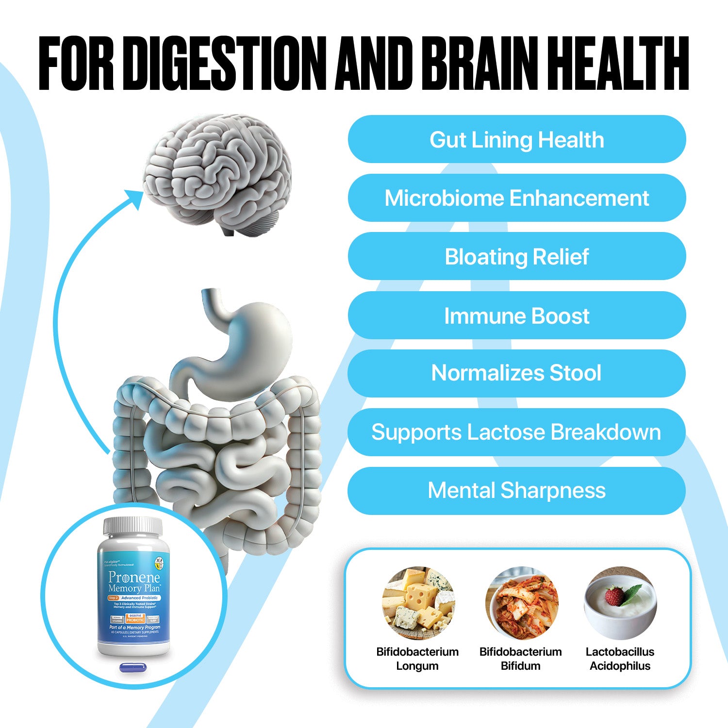 Advanced Probiotic (60 ct) | Gut, Immunity & Memory Support | Bifidobacterium & Lactobacillus Strains