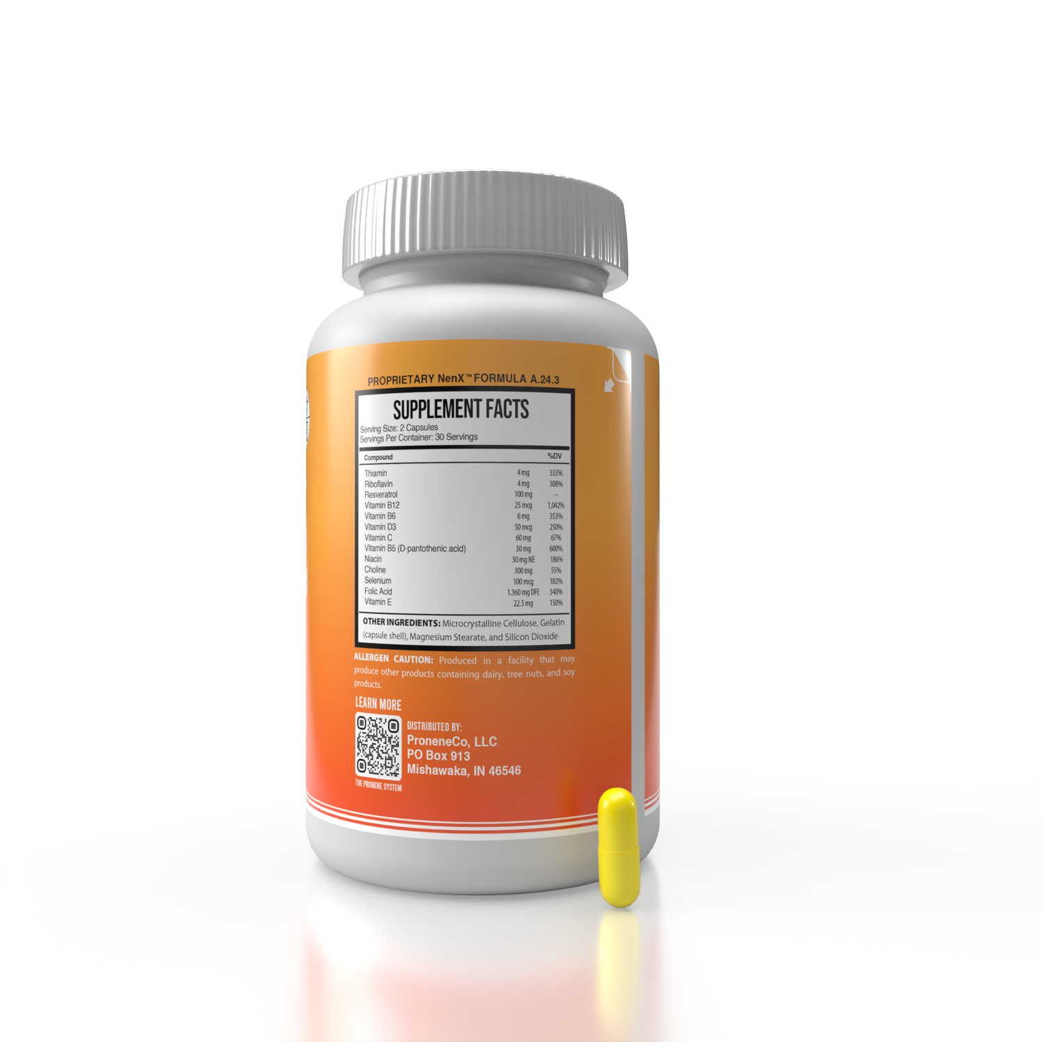 Super Brain Multivitamin (60 ct) | Choline, B12, D, Selenium, more | Memory & Focus Support