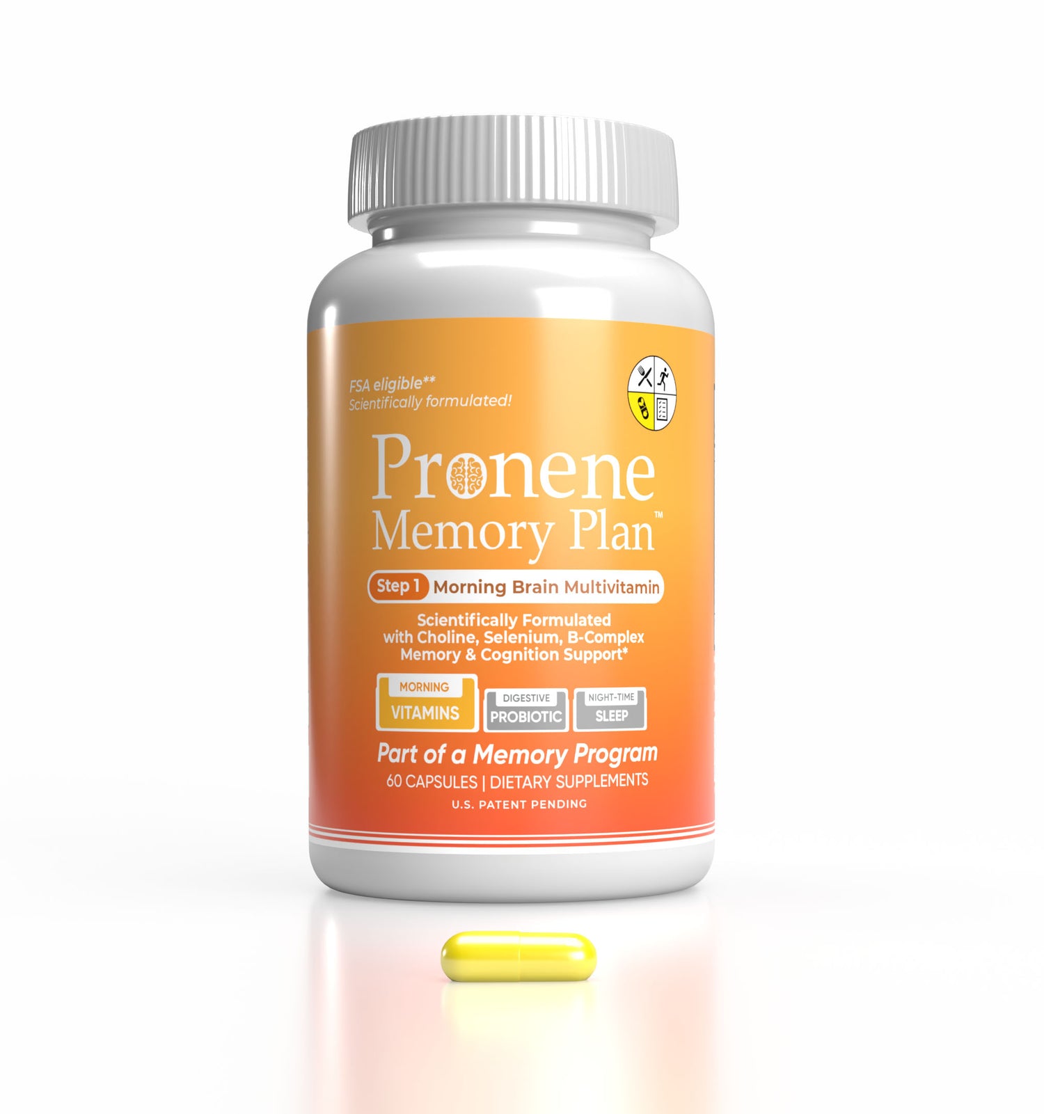 Super Brain Multivitamin (60 ct) | Choline, B12, D, Selenium, more | Memory & Focus Support