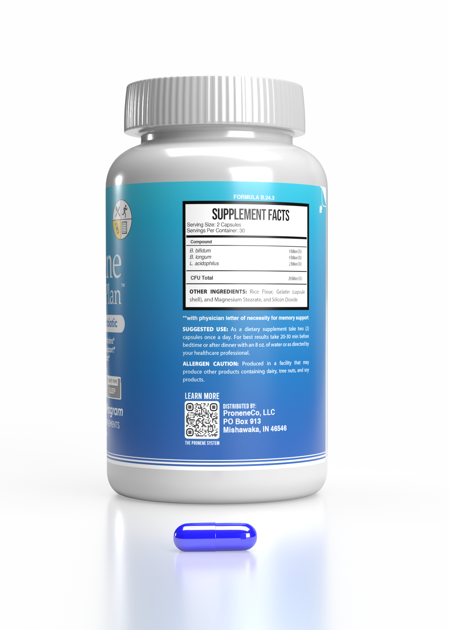 Advanced Probiotic (60 ct) | Gut, Immunity & Memory Support | Bifidobacterium & Lactobacillus Strains